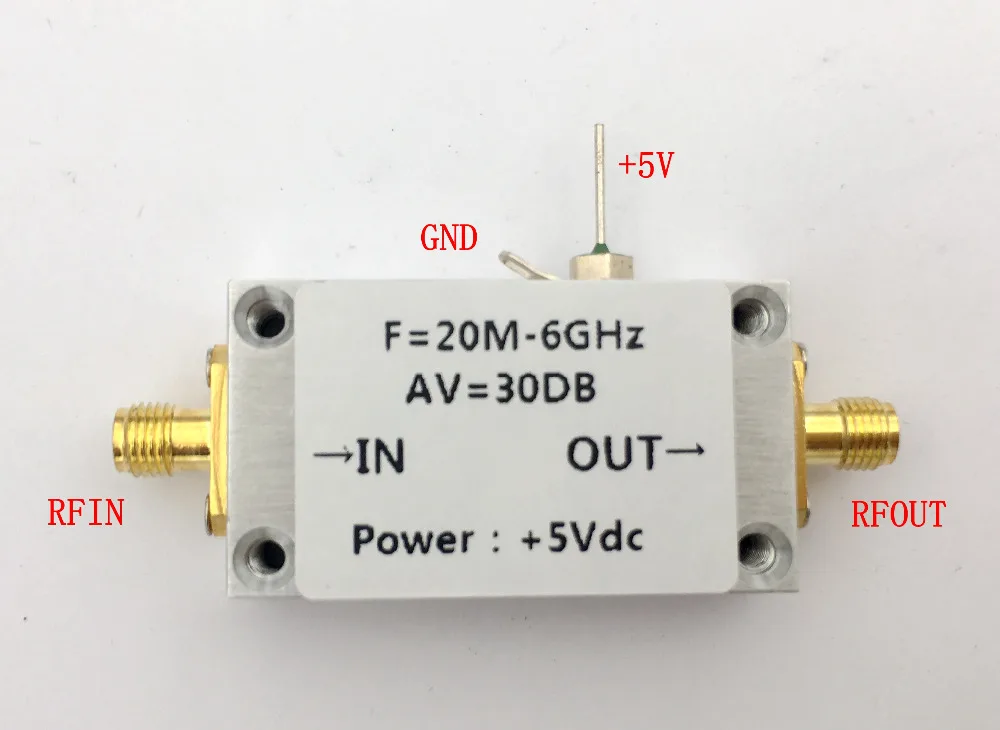 LNA 20MHZ -6GHZ Gain 30dB Low Noise Amplifier RF Amplifier High Linearity CNC case HF VHF/UHF Ham Radio
LNA 20MHZ -6GHZ Gain 30dB Low Noise Amplifier RF Amplifier High Linearity CNC case HF VHF/UHF Ham Radio