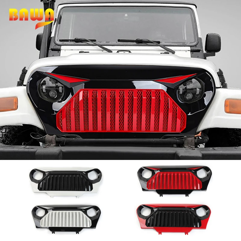 

BAWA Racing Grills for Jeep Wrangler TJ 1997-2006 Grille Mesh Inserts Car Accessories for Jeep Wrangler tj 1999 2002 2005