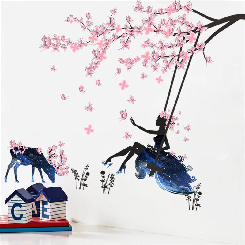 % Romantic Flower Fairy Swing Wall Stickers for Kids Room Wall Decor Bedroom Living Room Children Girls Room Decal Poster Mural
% Romantic Flower Fairy Swing Wall Stickers for Kids Room Wall Decor Bedroom Living Room Children Girls Room Decal Poster Mural