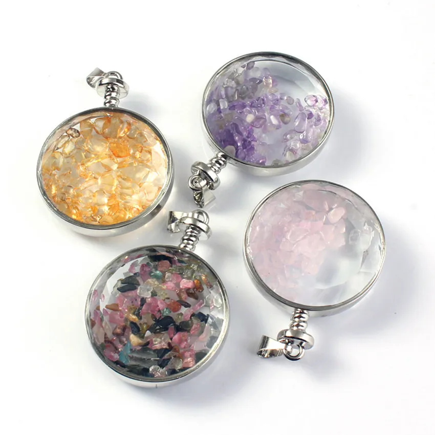 Kraft-beads Silver Plated Round Glass Wish Bottle Amethysts Stone Pendant Rose Pink Quartz Jewelry
Kraft-beads Silver Plated Round Glass Wish Bottle Amethysts Stone Pendant Rose Pink Quartz Jewelry