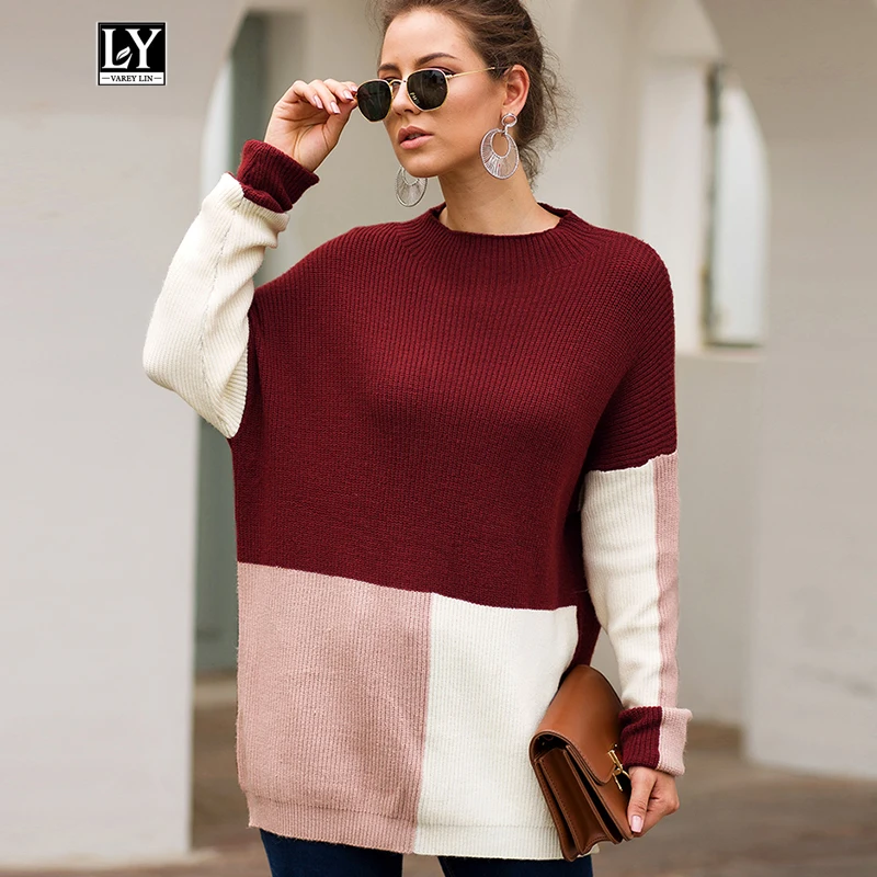 Ly Varey Lin New Women Contrast Color Knitted Sweater Pullovers Loose Casual O Neck Long Sleeve Warm Female Knitted Tops
Ly Varey Lin New Women Contrast Color Knitted Sweater Pullovers Loose Casual O Neck Long Sleeve Warm Female Knitted Tops