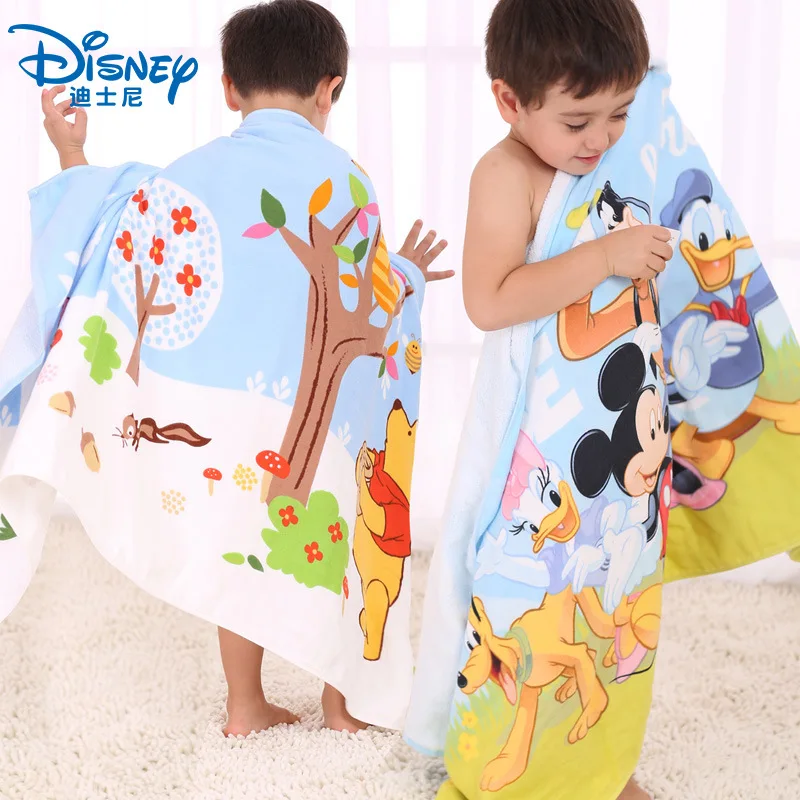 

Disney cotton gauze baby boy girl big bath towel Frozen Elsa Ann Mickey Minnie Pooh cartoon bath towel 70x140cm