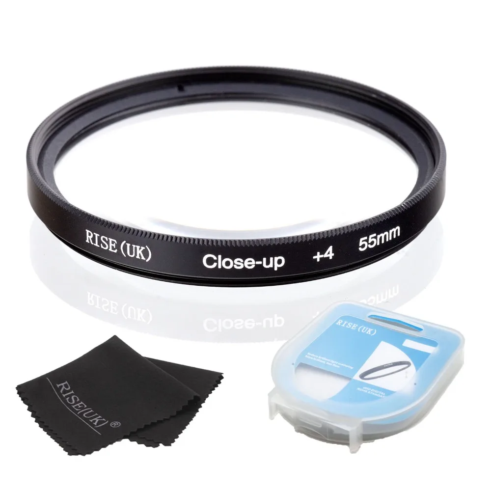 

HOT SALE RISE(UK) 55mm Close-Up +4 Macro Lens Filter for Nikon Canon SLR DSLR Camera + filter case + gift