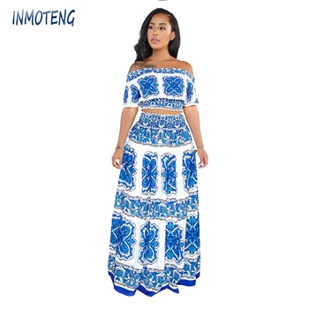 INMOTENG 2019 Women Off Shoulder Geometric Bohemian Short Sleeve Crop Top Floor Length Maxi Skirts Suit 2pcs Set Long Outfits
INMOTENG 2019 Women Off Shoulder Geometric Bohemian Short Sleeve Crop Top Floor Length Maxi Skirts Suit 2pcs Set Long Outfits