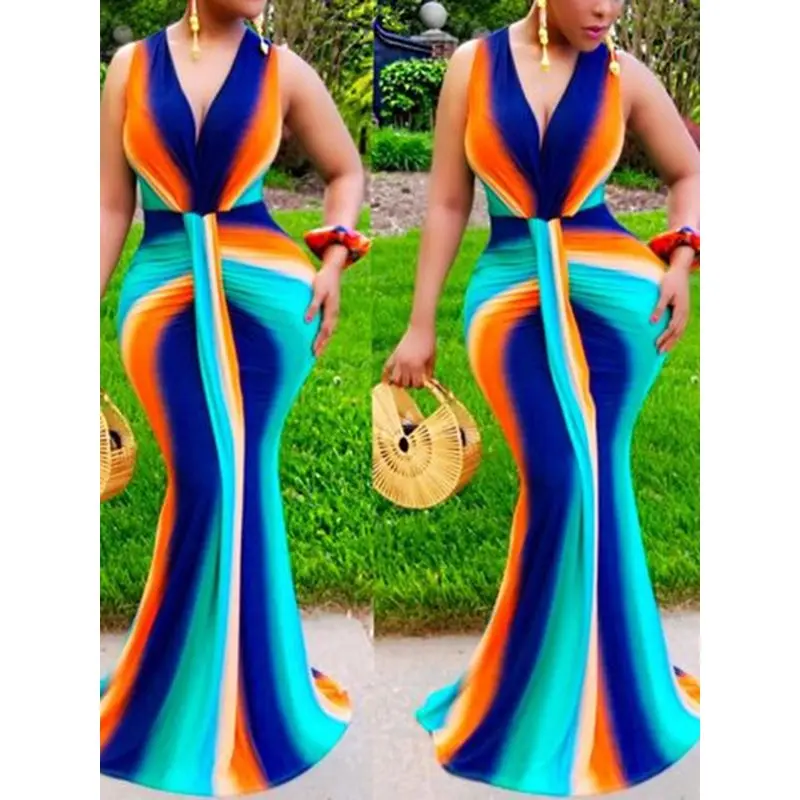 Elegant Sexy Party Long Dress Women Color Block Deep V African Sleeveless Robe Sexy Mermaid Evening Ladies Bodycon Maxi Dresses
Elegant Sexy Party Long Dress Women Color Block Deep V African Sleeveless Robe Sexy Mermaid Evening Ladies Bodycon Maxi Dresses