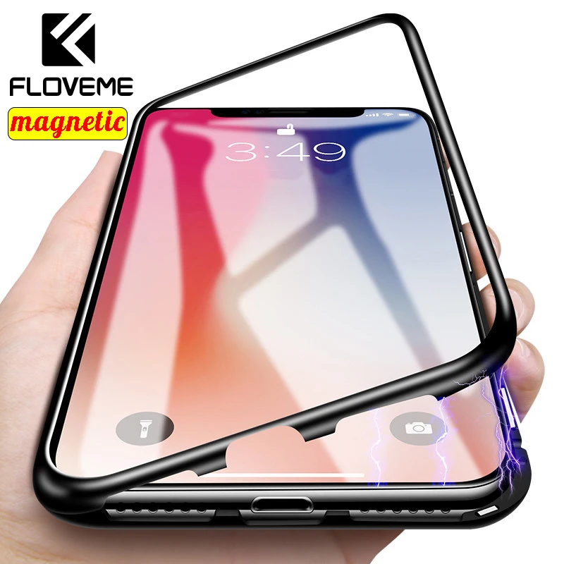 FLOVEME Magnetic Metal Case For Apple iPhone XR XS Max Tempered Glass Case Luxury Mobile Phone Back Cover For iPhone X 8 7 Plus
FLOVEME Magnetic Metal Case For Apple iPhone XR XS Max Tempered Glass Case Luxury Mobile Phone Back Cover For iPhone X 8 7 Plus