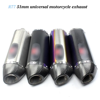 51mm Universal Motorcycle Exhaust R77 carbon fiber Muffler Pipe Escape Racing for cbr650 1000 cb650f gsxr600
51mm Universal Motorcycle Exhaust R77 carbon fiber Muffler Pipe Escape Racing for cbr650 1000 cb650f gsxr600