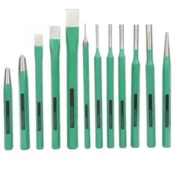 12 Pcs CR-V Steel Chisel Punch Set Center Pin Taper Circular Cone Flat Centre Chisel Set
12 Pcs CR-V Steel Chisel Punch Set Center Pin Taper Circular Cone Flat Centre Chisel Set