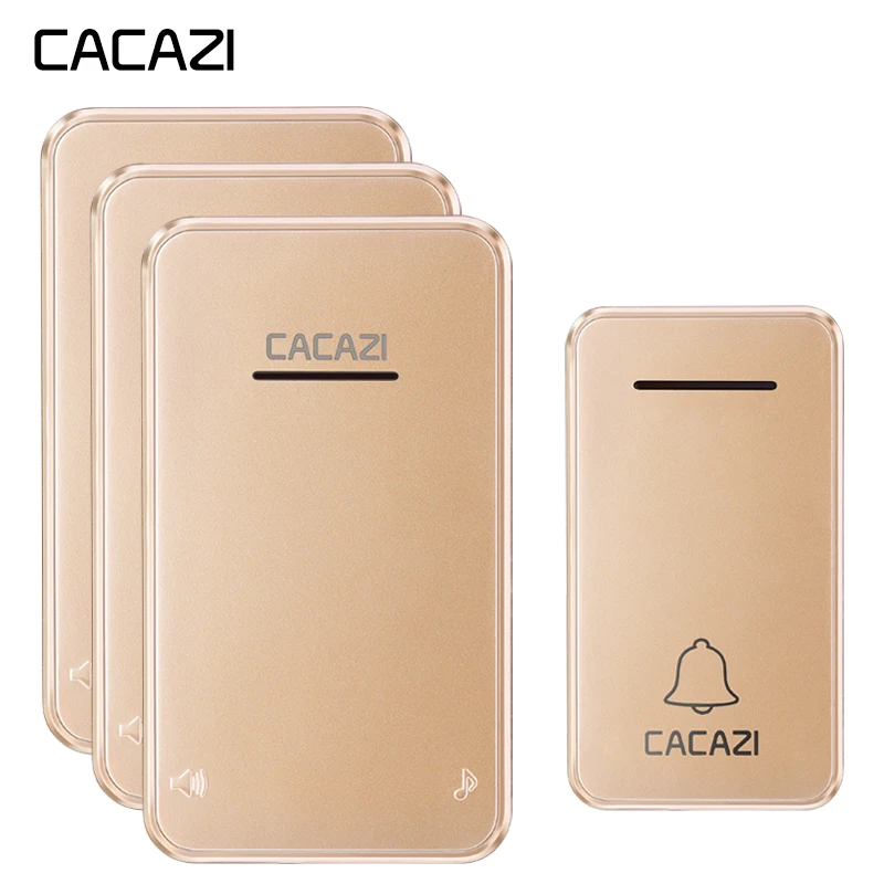 CACAZI Self-powered Wireless Doorbell No battery Led light Waterproof 1 Button 3 Receiver US EU Plug Cordless DoorBell 48 chimes
CACAZI Self-powered Wireless Doorbell No battery Led light Waterproof 1 Button 3 Receiver US EU Plug Cordless DoorBell 48 chimes