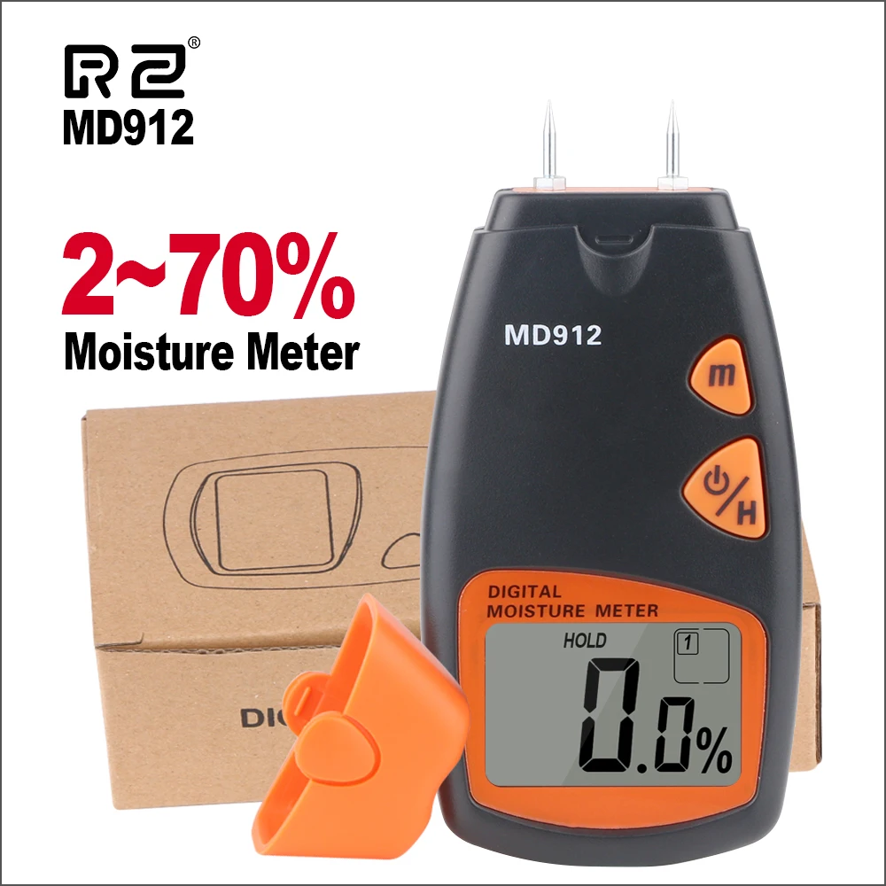 

RZ MD912 Portable Wood Moisture Meter Hygrometer Timber Tree Density Digital Electrical Tester Measuring Moisture tool