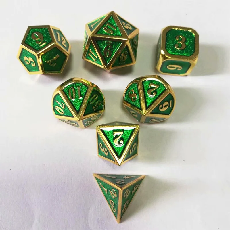 Factory Dnd Dice Metal Rpg Sets Polyhedral Zinc Alloy Green Dices Pattern Digital Dungeons and Dragons D20 10 8 12 Table Games
Factory Dnd Dice Metal Rpg Sets Polyhedral Zinc Alloy Green Dices Pattern Digital Dungeons and Dragons D20 10 8 12 Table Games