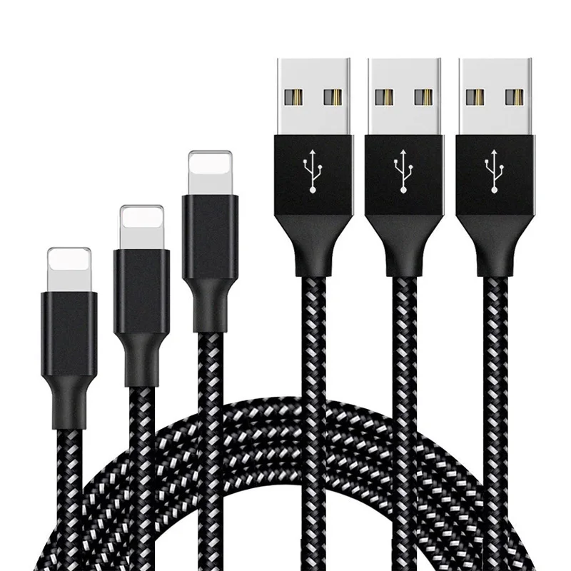 20 шт./лот USB кабель для iPhone X XS Max XR 8 2.4A Быстрая зарядка передачи данных iPad iPod кабели