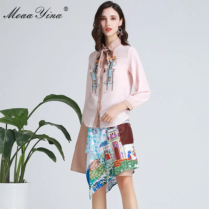 MoaaYina Fashion Designer Set Spring Summer Women Long sleeve Elegant Beading Shirt Tops+Short skirt Two-piece suit
MoaaYina Fashion Designer Set Spring Summer Women Long sleeve Elegant Beading Shirt Tops+Short skirt Two-piece suit