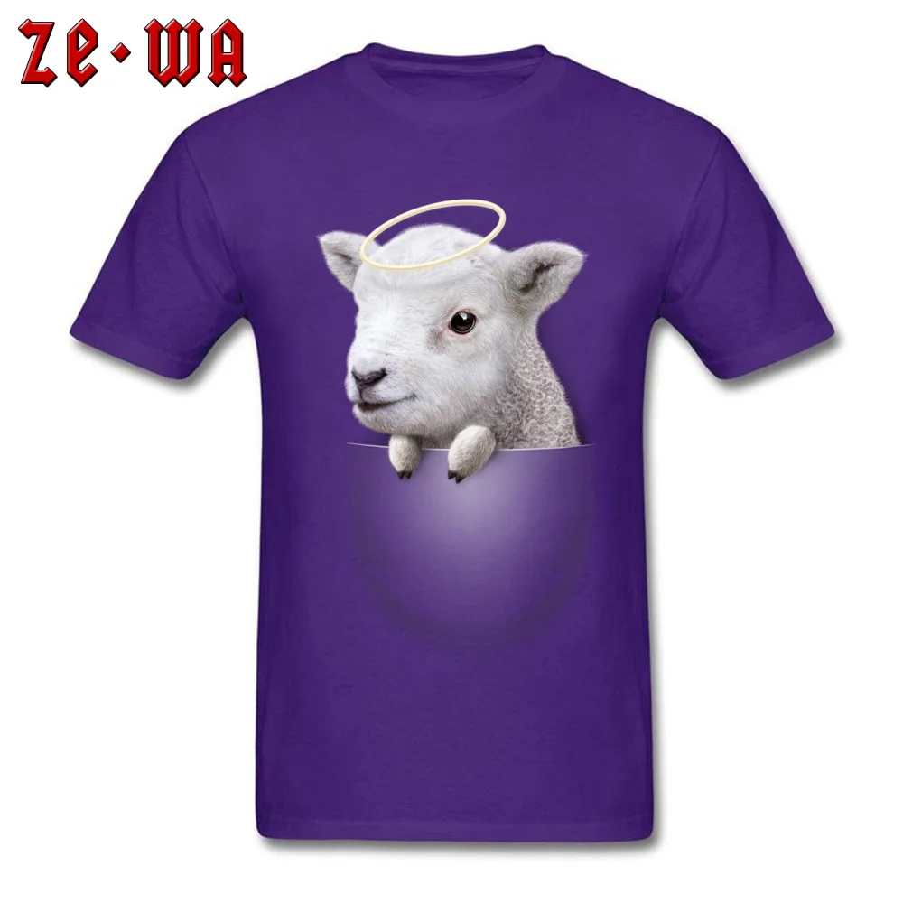 Funny Tops Shirts Hot Sale Short Sleeve Male T-Shirt TpicOriginaltitle Group Summer T-shirts Round Collar Free Shipping POCKET LAMB purple