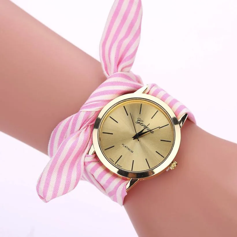 stripe Women Watches Vogue Floral Strap Wristwatch Women's Jacquard Cloth Quartz Watch Dress Bracelet Relogio Feminino 999
stripe Women Watches Vogue Floral Strap Wristwatch Women's Jacquard Cloth Quartz Watch Dress Bracelet Relogio Feminino 999
