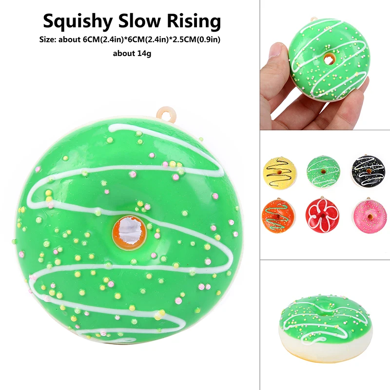

7cm Soft Donut doughnut Squishy Slow Rising Scented Charms Kids soft Toys color random squeeze relieve stress toy educational