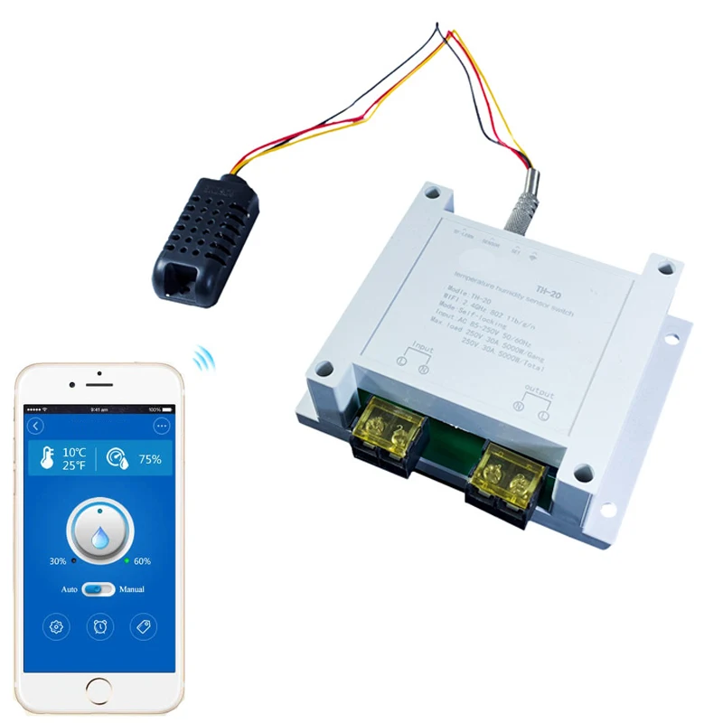 WiFi Control 30A Big Current Smart Switch Temperature Humidity Measurement Monitor Controller Home Automation
WiFi Control 30A Big Current Smart Switch Temperature Humidity Measurement Monitor Controller Home Automation