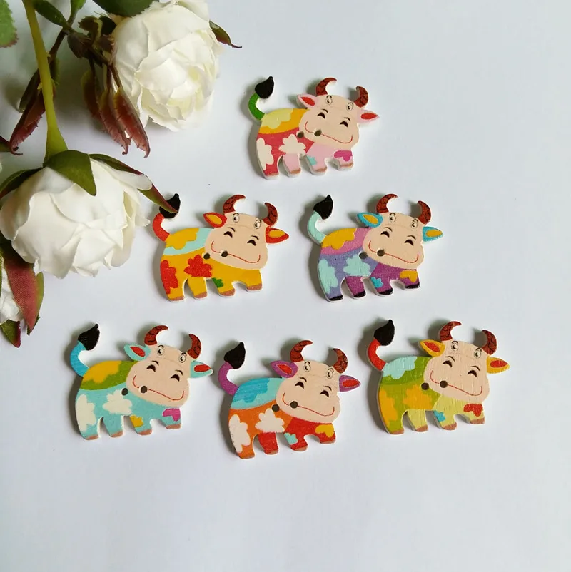 60PCS Newest Multicolor Cute Cartoon Cow Wooden Buttons DIY Craft Decoration for Sewing Scrapbooking Clothing 2 Holes 27mmx34mm
60PCS Newest Multicolor Cute Cartoon Cow Wooden Buttons DIY Craft Decoration for Sewing Scrapbooking Clothing 2 Holes 27mmx34mm