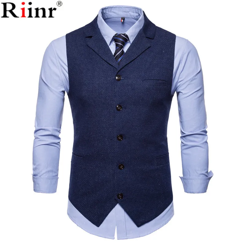 Riinr New Men's Business Casual Slim Fit Vests High Quality Spring Autumn Fashion Solid Color Single Buttons Men Vests Male Suit
Riinr New Men's Business Casual Slim Fit Vests High Quality Spring Autumn Fashion Solid Color Single Buttons Men Vests Male Suit