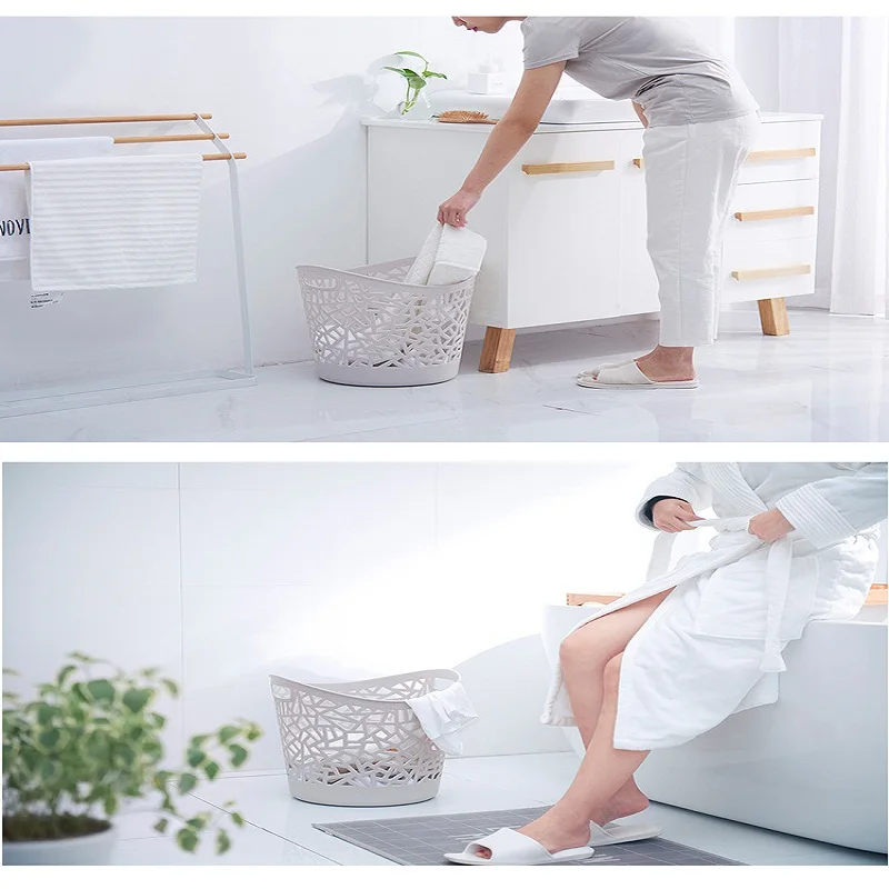 Simple new hollow plastic laundry basket large bathroom laundry basket laundry basket change laundry storage basket
Simple new hollow plastic laundry basket large bathroom laundry basket laundry basket change laundry storage basket
