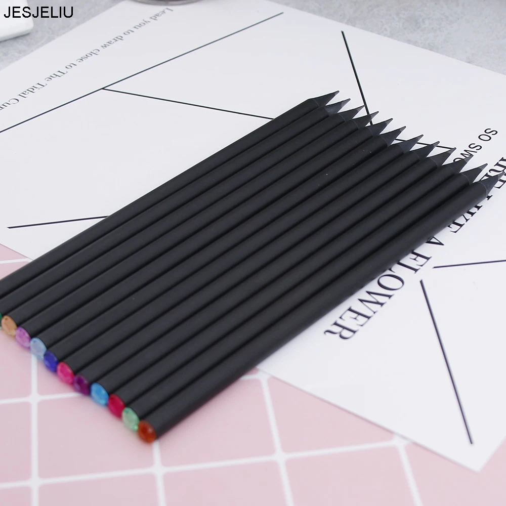 DIY Cute Kawaii Black Wood Pencil HB Acrylic Diamond Standard Pencil For Drawing Painting Supplies 12pcs/Lot
DIY Cute Kawaii Black Wood Pencil HB Acrylic Diamond Standard Pencil For Drawing Painting Supplies 12pcs/Lot