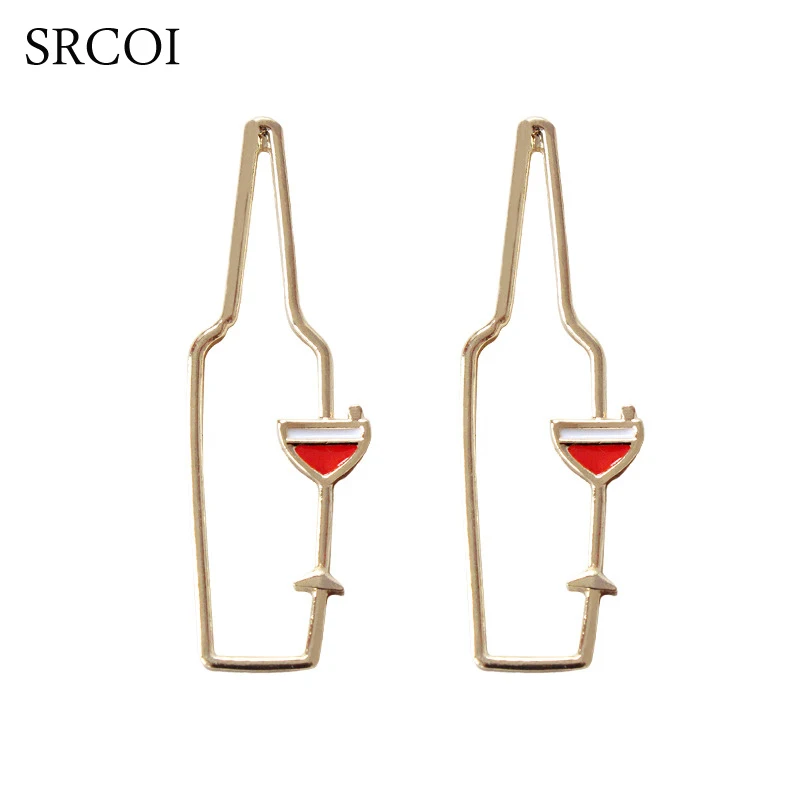 SRCOI Fashion Metal Wine Bottle Drop Earrings Gold Color Hollow Geometric Party Statement Personality Earrings Simple Jewelry
SRCOI Fashion Metal Wine Bottle Drop Earrings Gold Color Hollow Geometric Party Statement Personality Earrings Simple Jewelry