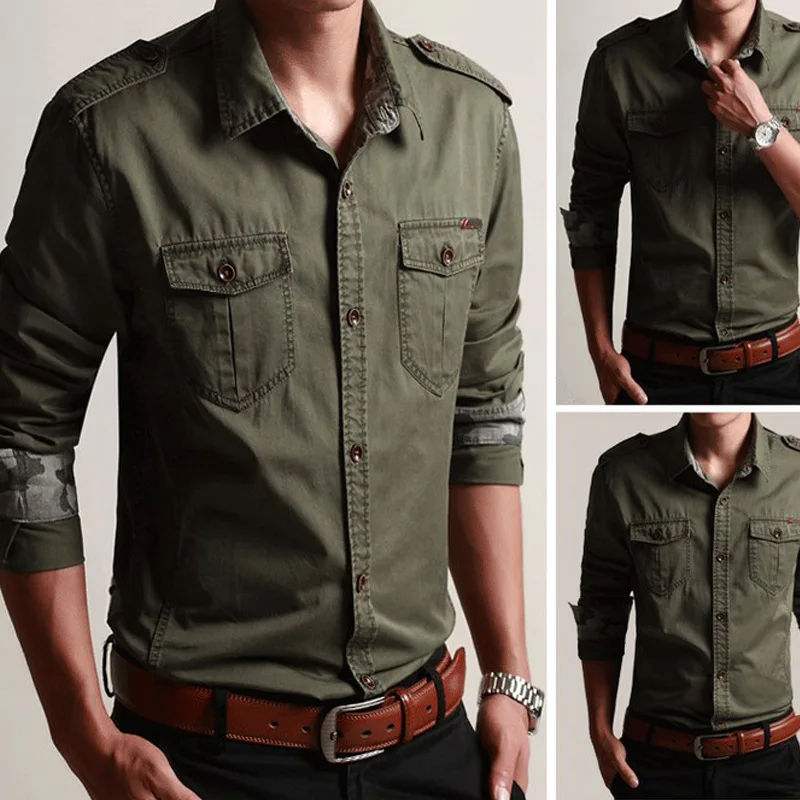 100% Cotton Military Shirt Men (8)