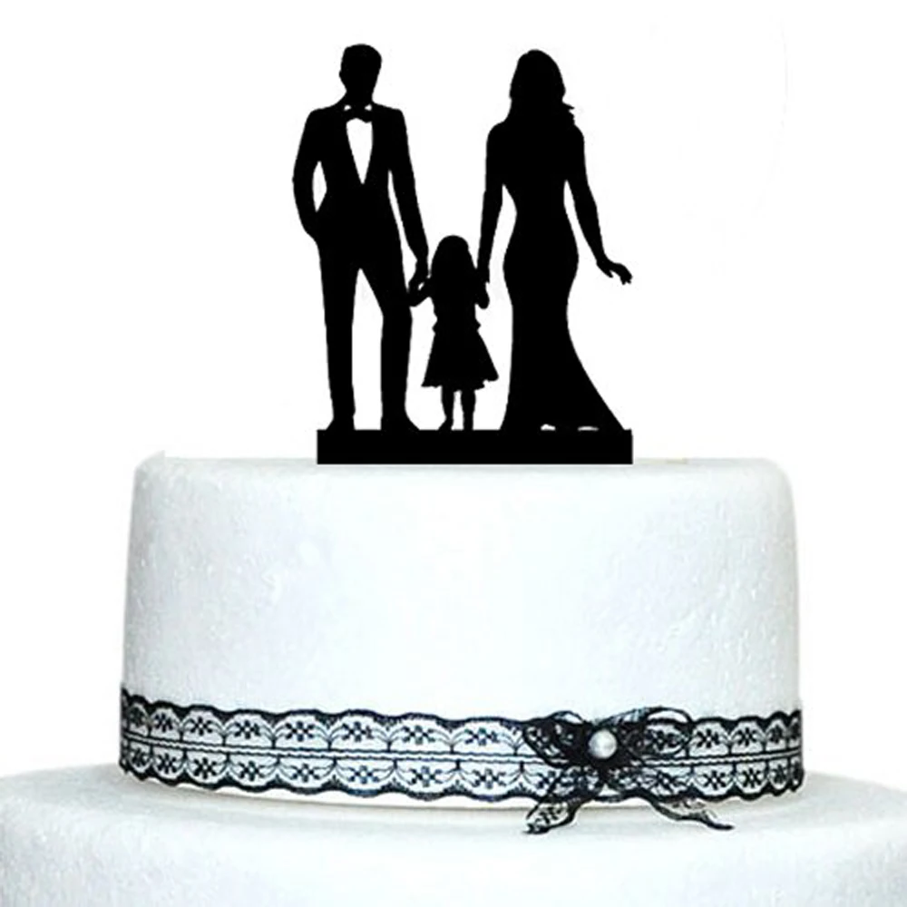 Family Wedding Cake Topper Silhouette With Girl, Bride And Groom Cake topper Coconut Hats Wedding Party Cake Decoration Supplies
Family Wedding Cake Topper Silhouette With Girl, Bride And Groom Cake topper Coconut Hats Wedding Party Cake Decoration Supplies