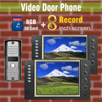Video Recording Door Phone Intercom doorBell System 8" LCD Screen + 8GB SD Card video Door bell Speakerphone Intercom
Video Recording Door Phone Intercom doorBell System 8" LCD Screen + 8GB SD Card video Door bell Speakerphone Intercom