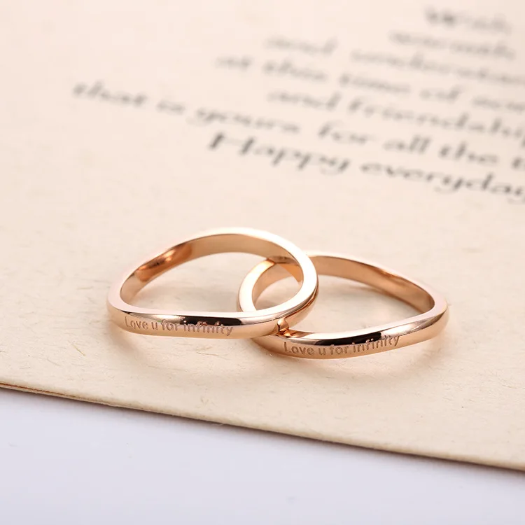New Listing Fashion Twisted Titanium Steel Ring Rose Gold Love U For Infinity Engagement Wedding Rings Jewelry For Women BXJ27
New Listing Fashion Twisted Titanium Steel Ring Rose Gold Love U For Infinity Engagement Wedding Rings Jewelry For Women BXJ27