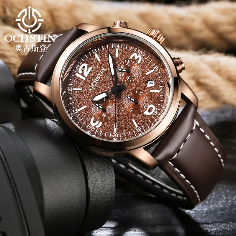 OCHSTIN Brand New Fashion Casual Man Male Chronograph Clock Military Army Sport Leather Strap Luxury Wrist Quartz Watch GQ047A
OCHSTIN Brand New Fashion Casual Man Male Chronograph Clock Military Army Sport Leather Strap Luxury Wrist Quartz Watch GQ047A