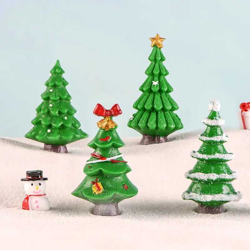 1PCS Mini Cute Resin Craft Miniature Figurines Christmas Tree Microlandschaft 