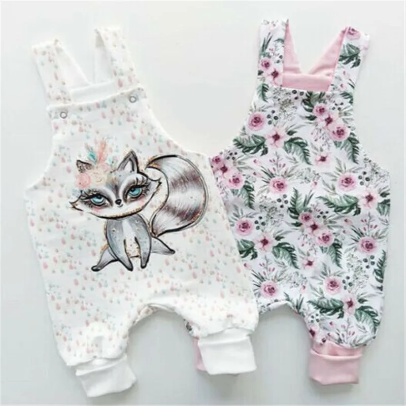 Cute Newborn Baby Girls Sleeveless strap Floral Fox print Jumpsuit Summer casual cotton Bodysuit Outfit
Cute Newborn Baby Girls Sleeveless strap Floral Fox print Jumpsuit Summer casual cotton Bodysuit Outfit