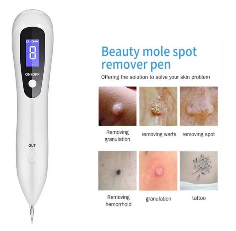 

8 Modes USB Rechargeable Mole Spot Freckle Tattoo Removal Pen, Adjustable LCD Laser Electronic Dot Removing Pen, Skin Care Tool