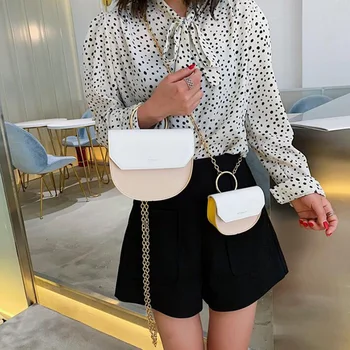 Fashion Chain Women Saddle Bag Luxury Brand Shoulder Bags Small Round Handbag Chic Hit Color Crossbody Messenger Bags 2019
Fashion Chain Women Saddle Bag Luxury Brand Shoulder Bags Small Round Handbag Chic Hit Color Crossbody Messenger Bags 2019