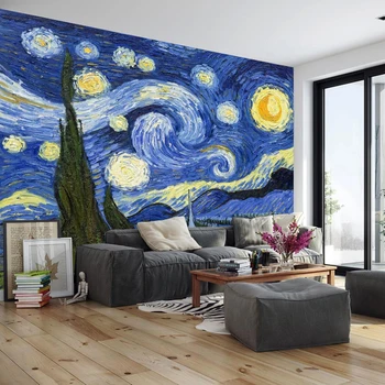 Continental Star Van Gogh painting wallpaper abstract seamless wallpaper art custom creative living room wall paintings TV bac
Continental Star Van Gogh painting wallpaper abstract seamless wallpaper art custom creative living room wall paintings TV bac