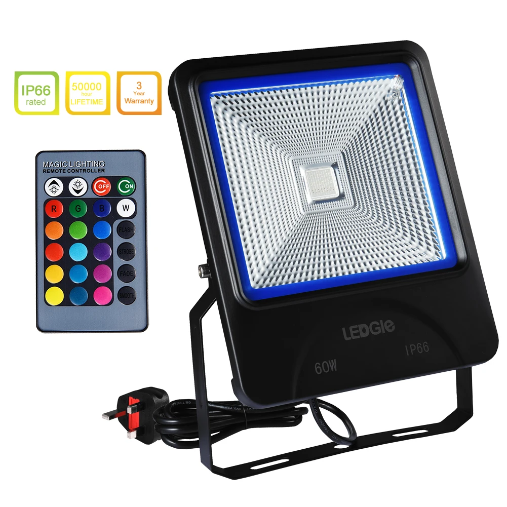 LEDGLE 60W LED Flood Lights RGB Floodlights Waterproof Outdoor Lights with Remote Control COB 16 Colors 4 Lighting Modes
LEDGLE 60W LED Flood Lights RGB Floodlights Waterproof Outdoor Lights with Remote Control COB 16 Colors 4 Lighting Modes