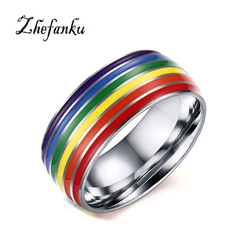 Unisex Classic Engagement Wedding Band Ring Stainless Steel Enamel Colourful Rainbow Stripe Ring For Men Women Lover Jewelry
Unisex Classic Engagement Wedding Band Ring Stainless Steel Enamel Colourful Rainbow Stripe Ring For Men Women Lover Jewelry