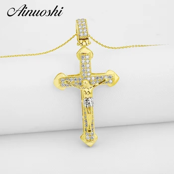 AINUOSHI 14K Gold Christian Jesus Crucifix Pendant 14K Solid Yellow Gold Micro Setting Simulated Diamond Christ Jewelry Pendant
AINUOSHI 14K Gold Christian Jesus Crucifix Pendant 14K Solid Yellow Gold Micro Setting Simulated Diamond Christ Jewelry Pendant