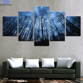 Full Square DIY Diamond Painting 5 Pieces Forest With Bule Starry Sky Diamond Mosaic Art Abstract Cross Stitch Home Decoration
Full Square DIY Diamond Painting 5 Pieces Forest With Bule Starry Sky Diamond Mosaic Art Abstract Cross Stitch Home Decoration