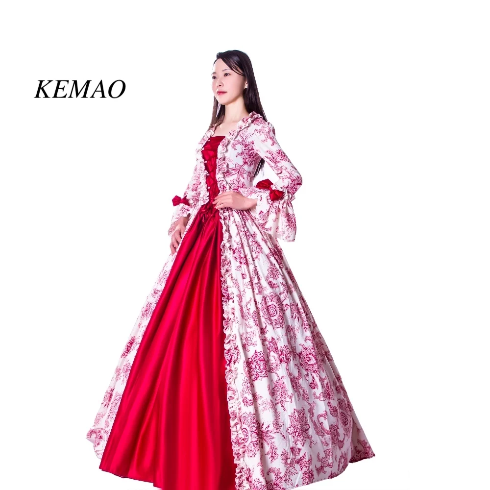 Victorian Rococo Costume Women's Adults' Red Evening dress Vintage Cosplay Flocked Long Sleeves Bell ball gown
Victorian Rococo Costume Women's Adults' Red Evening dress Vintage Cosplay Flocked Long Sleeves Bell ball gown