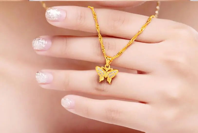 Valentine's Day of the new gold butterfly pendant necklace female models containing gold New Year gifts (A0325)
Valentine's Day of the new gold butterfly pendant necklace female models containing gold New Year gifts (A0325)