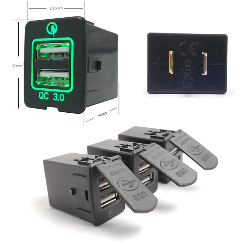 Dual USB Car Power Adapter Quick Charge QC 3.0 Socket For Nissan F18 Car Adaptor With LED Light 60CM Cable Modified Accessories
Dual USB Car Power Adapter Quick Charge QC 3.0 Socket For Nissan F18 Car Adaptor With LED Light 60CM Cable Modified Accessories