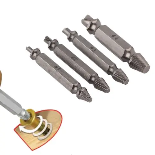 4pcs Carpenters Screw&Bolt Extractor Guide Drill Removal Broken Bolts Easy Out Double Side Bolt Stud Screw Remover Extractors
4pcs Carpenters Screw&Bolt Extractor Guide Drill Removal Broken Bolts Easy Out Double Side Bolt Stud Screw Remover Extractors