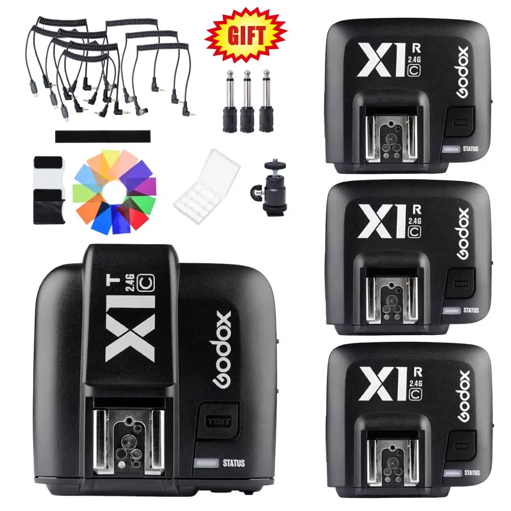 Godox X1T-C 2.4G TTL Flash Trigger Transmitter + 3 X X1R-C Receivers for Canon
Godox X1T-C 2.4G TTL Flash Trigger Transmitter + 3 X X1R-C Receivers for Canon