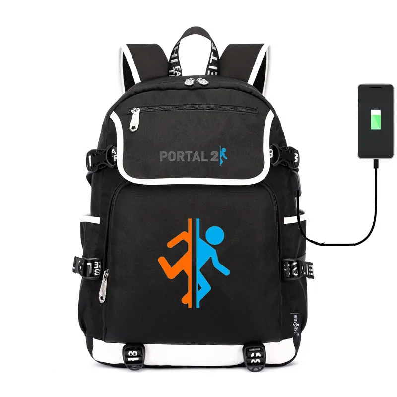 Portal Companion Cube School Bag usb charging shoulder bag canvas Backpack Laptop travel bag rucksack for teenagers
Portal Companion Cube School Bag usb charging shoulder bag canvas Backpack Laptop travel bag rucksack for teenagers