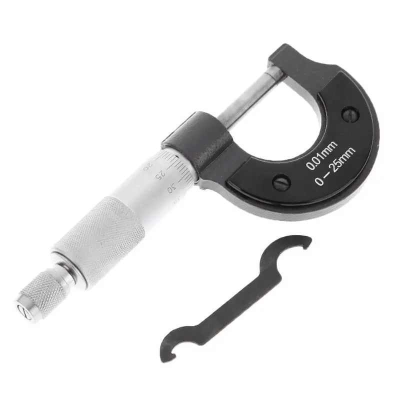 

0-25mm/0.01mm Outside Micrometer Gauge Vernier Caliper Gauge Meter Micrometer Carbon Steel Measure Tools
