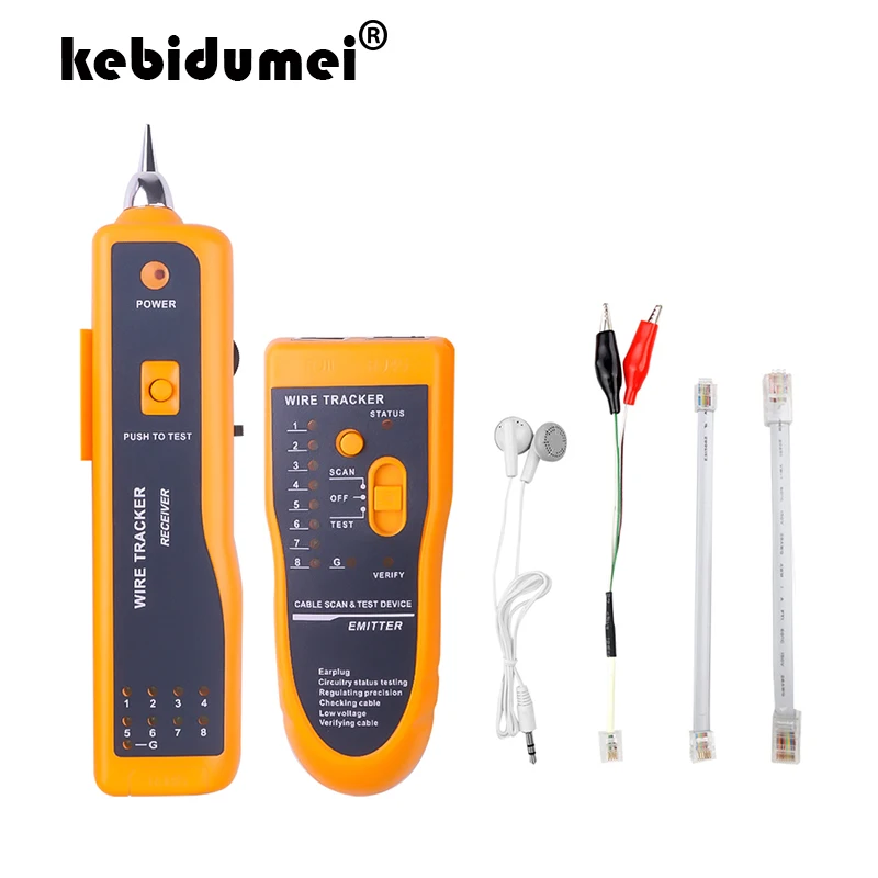 kebidumei Hot Cable Tester Detector Electrical Line Finding Testing RJ11 RJ45 Cat5 Cat6 Telephone Wire Tracker Multifunction | Компьютеры