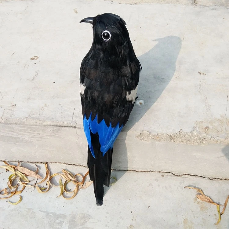 Имитация magpie птица пена и перья Большой 32 см Жесткая модель для сцены ремесло