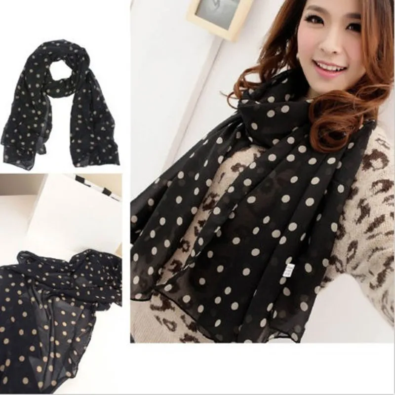 2016 New Stylish Girl Long Soft Silk Chiffon Scarf Wrap Polka Dot Shawl Scarves For Women Hot Sale Black Hottest
2016 New Stylish Girl Long Soft Silk Chiffon Scarf Wrap Polka Dot Shawl Scarves For Women Hot Sale Black Hottest